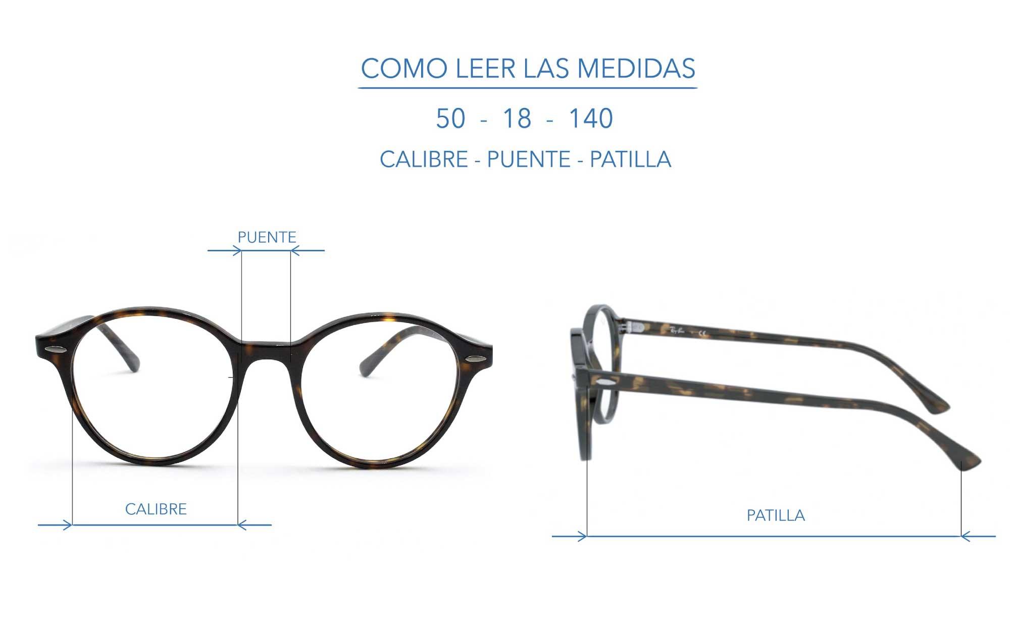 Medidas de los cheap lentes ray ban